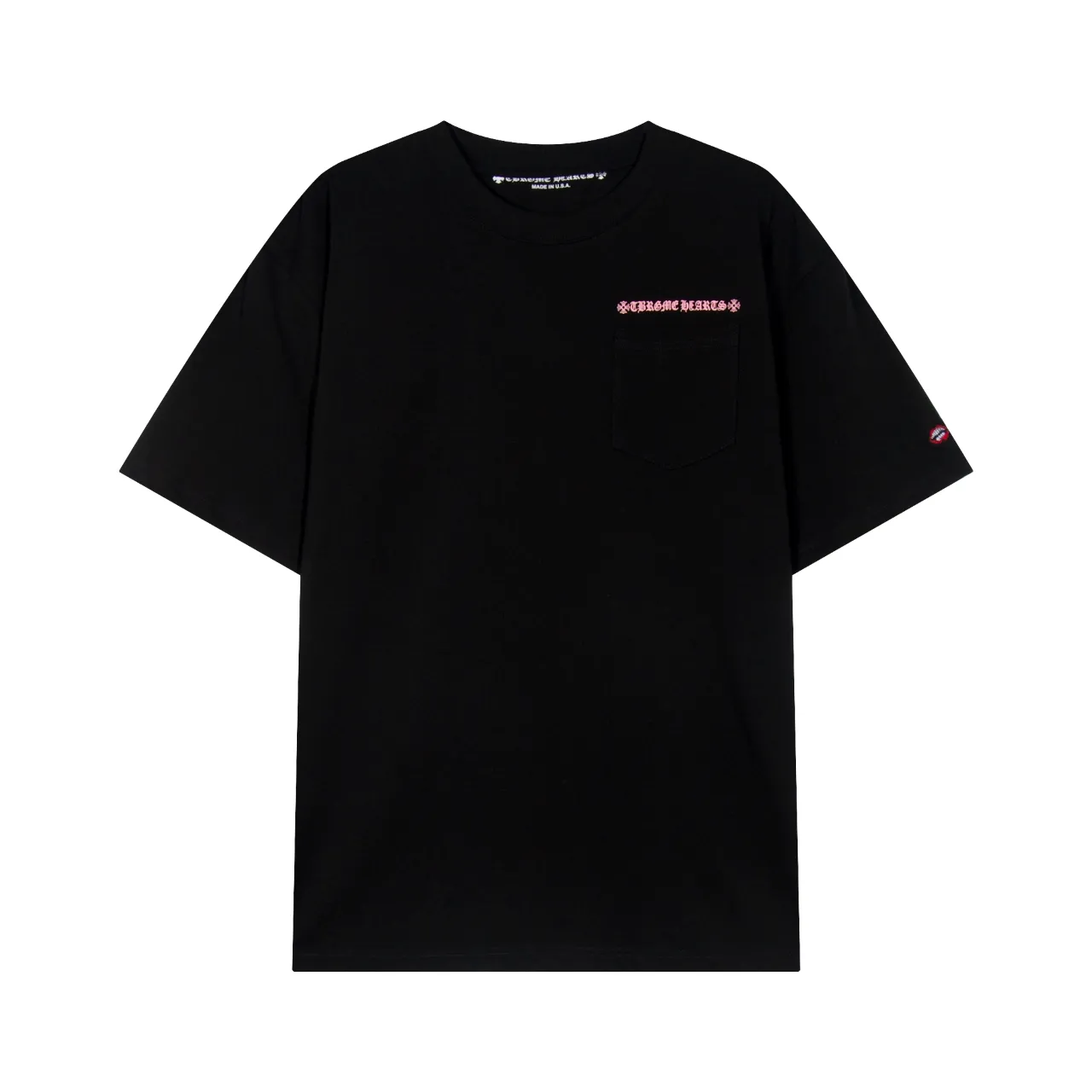 P150 Chrome Hearts Chrome Hearts Sanskrit Letter Sakura Pink Short Sleeve Size: SMLXL Color: Black